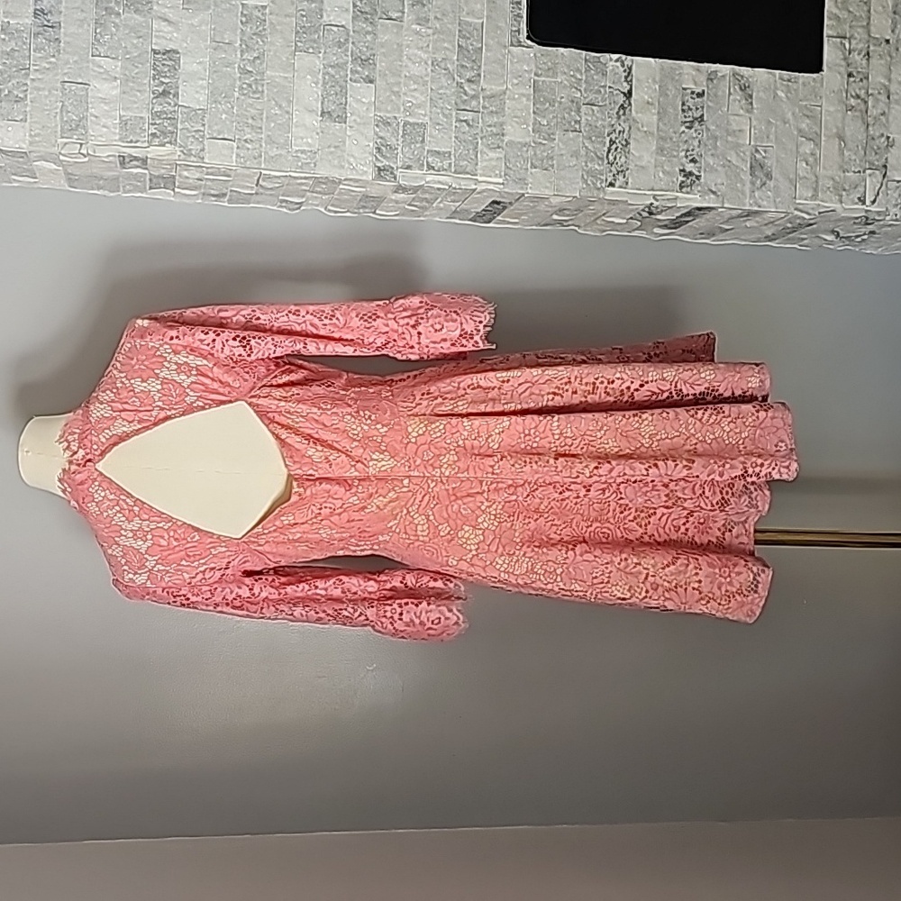 Eliza j lace dress size 6 dust pink - Picture 4 of 5